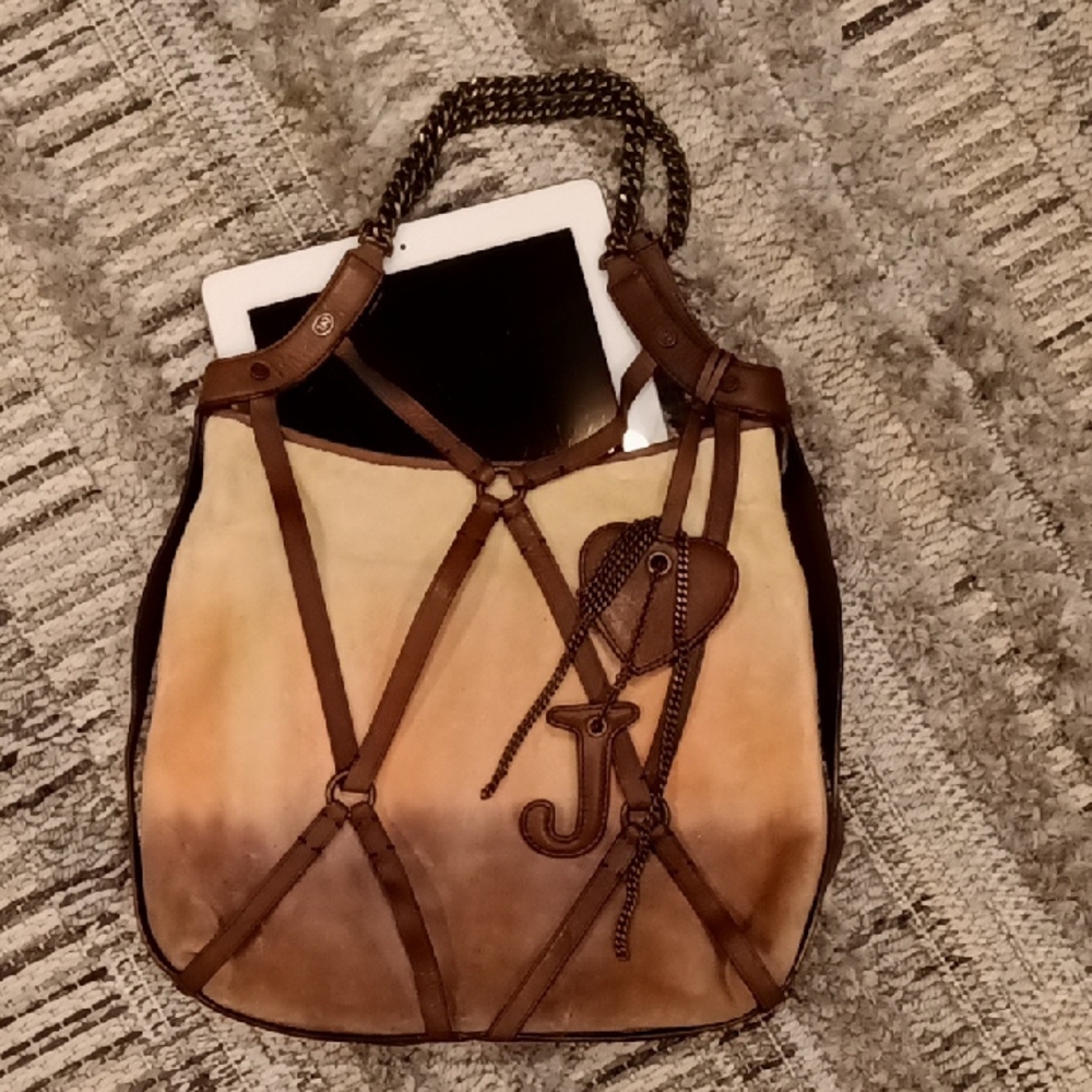 Rare! Y2K Juicy Couture Vintage Velour And Leather Bag